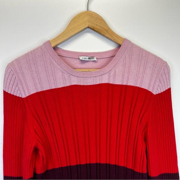 Tome Merino Wool Blend Colorblock sweater pink - 18 - Picture 4 of 14